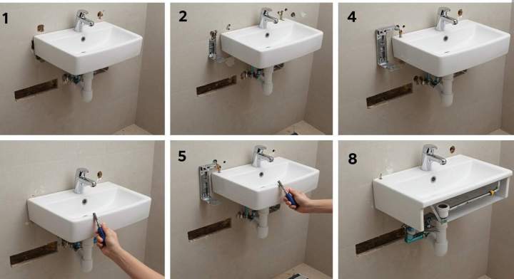 Pose d'un lavabo